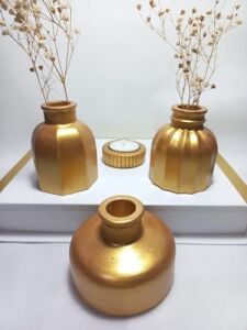 Modern Minimal Vazo Set 3'lü, Ev & Ofis Hediyelik, Dekoratif Obje, Beyaz