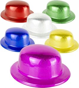Pembe Renk Hologramlı Plastik Yuvarlak Melon 27X24 cm