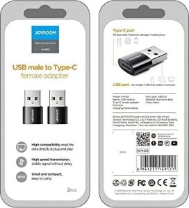 S-H152 Adaptörü USB To Type-C Siyah