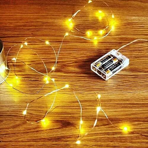Peri LED Metre Gün Işığı Sarı Renkli Pilli Dekoratif Aydınlatma Süsleme Parti Sarı LED Işık Yılbaşı LED Işık Süsleme Dekorasyon Işığı Şerit Aydınlatma LED (Günışığı, 5)