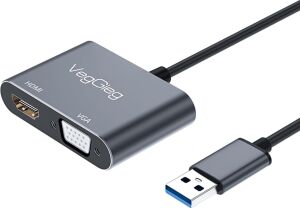 Usb-A To 4K 30Hz HDMI ve 1080P 60Hz VGA Görüntü Çevirici Kablo