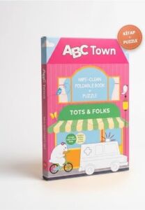 Tots & Folks Abc Town Yaz Sil Eğitici Kitap ve Alfabe Puzzle Yapboz Seti, 24 Büyük Parça, Okul Öncesi Aktivite, 3+ Yaş, Ingilizce Içerik