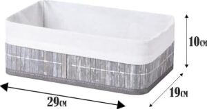 Bambu Çok Amaçlı Saklama Kutusu Düzenleyici Orta Boy Organizer, Dekoratif Bambu Düzenleyici Gri (29X19X10CM)