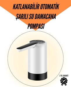 Taşınabilir Şarjlı Damacana Su Pompası Hijyenik Tasarım