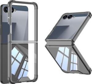 Senon Galaxy Z Flip 7 Kılıf Zore Full Camlı Kıpta Kapak (Siyah)