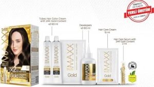 Serisi 24K Altın Parçacıklı Serum ile 1 Kutu 2 x 50 ml ve Geliştiriciler Saç Boyası (Kahve 4.0)