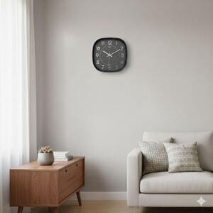 Galaxy Premium Serisi Abs Kasa Duvar Saati Oval 30 cm Siyah Renkli Klasik Kadran