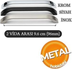 Göksu 10 Adet Inox Metal Mutfak Dolap Kulpları, Çekmece Kapak Kulbu, Mobilya Kulp (96 Mm)