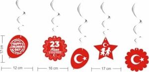 23 Nisan Süsleri 23 Nisan Hediyeleri Ipli Ay Yıldızlı Bayrak 50 Li 6'lı Sarkıt
