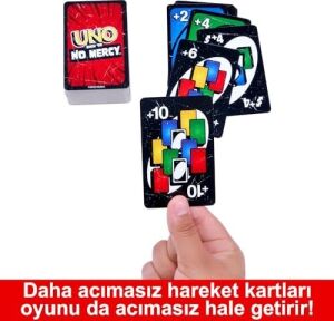 No Mercy Kartlar Çocuklara, Yetişkinlere, Aileyle Bir Araya Gelinen Akşamlara, Partilere ve Seyahatlere Yönelik Uno No Mercy Kart Oyunu HWV18
