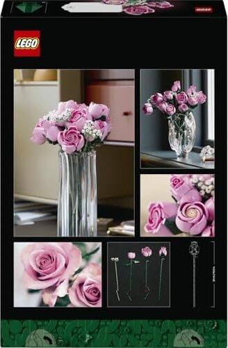 Pembe Gül Buketi 10374 - Yetişkinler Için Tomurcuk ve Açmış Olarak 12 Pembe Gül ile 4 Bahar Yıldızı Çiçeği Içeren Sevgililer Günü'ne Özel Dekoratif Model Yapım Seti (789 Parça)