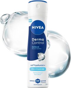 Kadın Sprey Deodorant Derma Control Defend 150 Ml, Tahrişe Karşı Koruma,72 Saat Anti Perspirant Koruma,alkolsüz,çiçeksi Koku,hyaluronik Asit, Pro Vitamin B5