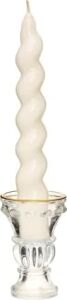Yılbaşı 2'li Twirl Glow Beyaz Şamdan Mum Seti (18 Cm)