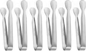 304 Çelik 6 Adet Mini Silver 11 Cm. Buz ve Şeker Maşası CIN624BY-6