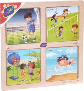 ONY-343/344/345/346 Ahşap Eğitici 4'lü Puzzle -Onyıl