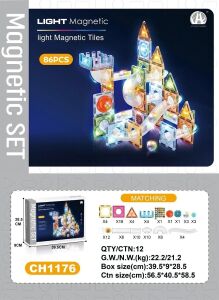 7.5cm Işıklı Manyetik Blok 86 Parça