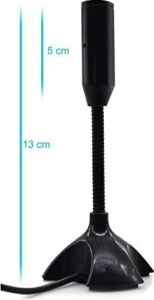 Masaüstü, Laptop ve Notebook Bilgisayarlar Için Tak Çalıştır USB Girişli 13CM Masaüstü Mini Mikrofon Siyah - M308