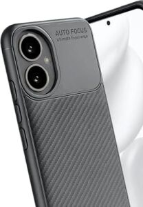 Honor 400 ile Uyumlu Silikon Kılıf Tpu Negro Silikon Ultra Slim Fit Kılıf Ile Uyumlu Karbon Delux Kılıf (Gri)