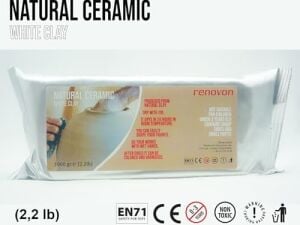 Seramik Kil Hamuru, Beyaz 1000 Gr(1 Kg) Fırınlamaya Gerek Olmayan Güzel Sanatlar Figür Heykel Modelleme Oyun ve Montessori Sınıfları Için Toksik Olmayan Doğal Kil