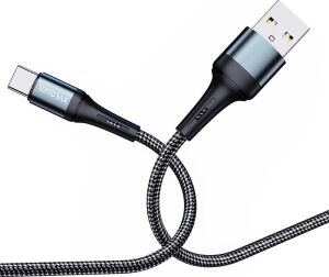 Örgülü USB A-C Hızlı Şarj Kablosu, Siyah (100 Cm)