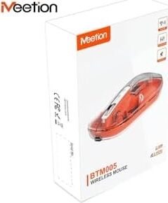 Meetion | BTM005 | Turuncu | Saydam Ofis Mouse | 2.4g Kablosuz + Çift Bluetooth | Sessiz Tıklama | 2400 Dpı