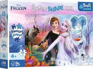 50010 60 Xxl Super Shape Çılgın Şekil Yapbozlar, Büyük Parçalar, Renkli Yapbozlar, Masal Karakterleri, 4 Yaşından Büyük Çocuklar Için Eğlence, Frozen, Dans Eden Kız Kardeşler