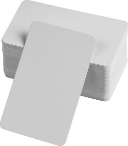 Boş Kelime Kartları 5x8 cm - 50 Adet Oval Kenarlı | Tabu & Not Kartları - Beyaz