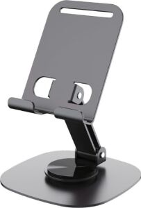 Masaüstü Alüminyum Telefon Tutucu, Katlanabilir Telefon Standı, Ergonomik Tasarım, Dayanıklı Sağlam Yapı, Evrensel Uyum (Gri Renk)