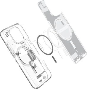 16 Pro ile Uyumlu Ince Magsafe Kılıf Ultra Hybrid Sararmaya Dayanıklı Duraclear™ Hava Kanalı Teknolojisi™ Askeri Sınıf Koruma Magfit Zero One Tasarım Kapak - ACS08136