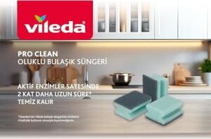 Pro Clean Aktif Enzimli Oluklu Sünger, 3’lü Paket