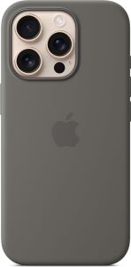 Apple iPhone 16 Pro Için Magsafe Özellikli Silikon Kılıf - Taş Grisi ​​​​​​​