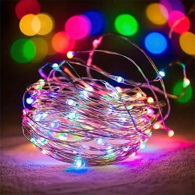 Pilli Rgb Peri LED Işık 5 Metre, Dekoratif LED Şerit Işık, Renkli LED Aydınlatma, Oda Süsleme Işığı (5 Metre)