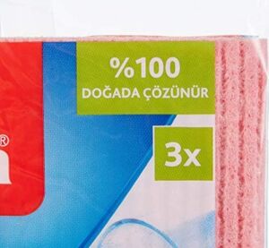 141161 Sünger Bez, Ekstra Dayanıklı, Çok Amaçlı, 3'lü Paket