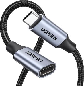 Gen2 100 W Thunderbolt 3 Type-C To Type-C Örgülü Uzatma Kablosu 50 cm