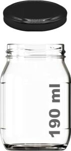 Afracam 190 ml Şeffaf Kavanoz 190 cc Konserve Metal Kapaklı Cam Kavanoz 6 Adet
