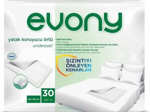 Evony Yatak Koruyucu Jumbo Örtü 60 x 90 cm 30 Adet