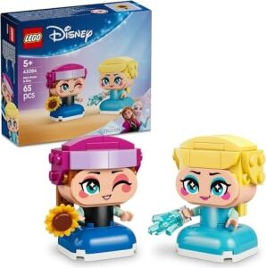 Princess Karlar Ülkesi Mini Anna ve Elsa 43284 – 5 Yaş ve Üzeri Çocuklar Için Küçük Elsa ve Anna Karakterleri ile Aksesuarlarını Içeren Yaratıcı Oyuncak Yapım Seti, Hediye Fikri (65 Parça)