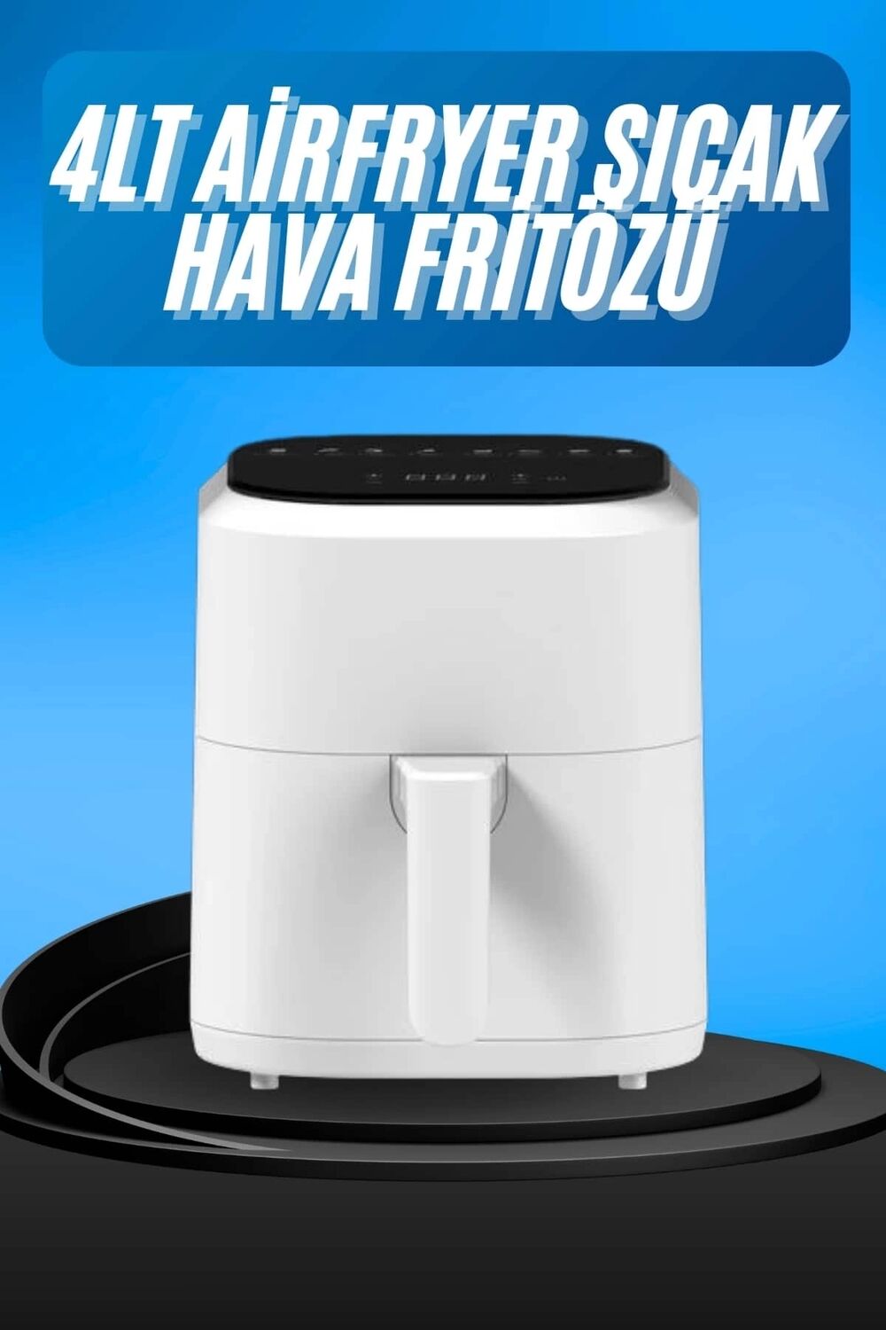 Hava Fritözü 4l Airfryer Pratik Uzun Ömürlü Yağsız Pişirme Taşınabilir