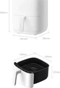 Hava Fritözü 4l Airfryer Pratik Uzun Ömürlü Yağsız Pişirme Taşınabilir