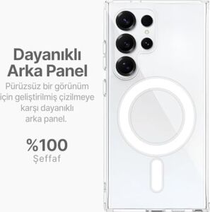 Madnova  Galaxy S25 Ultra ile Uyumlu Kılıf Şeffaf Kamera Korumalı Magsafe Uyumlu Telefon Kılıfı