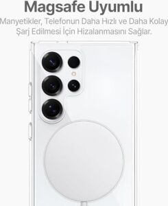Madnova  Galaxy S25 Ultra ile Uyumlu Kılıf Şeffaf Kamera Korumalı Magsafe Uyumlu Telefon Kılıfı