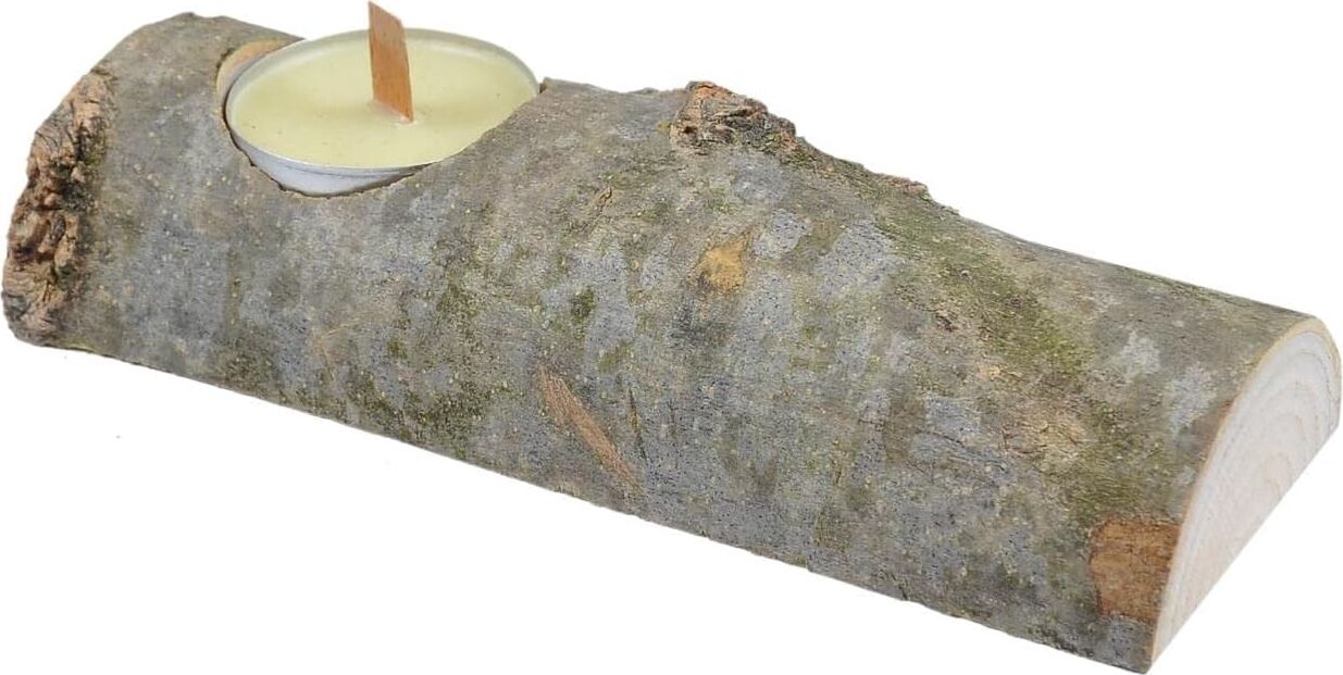 X-Perk Ahşap Kütük Mumluk Boyu 15 cm