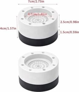 Beyaz Eşya Ayağı Çamaşır Makinesi Mobilya Titreşim Önleyici Kaydırmaz Yükseltici 4 Lü Beyaz (3.5 Cm)