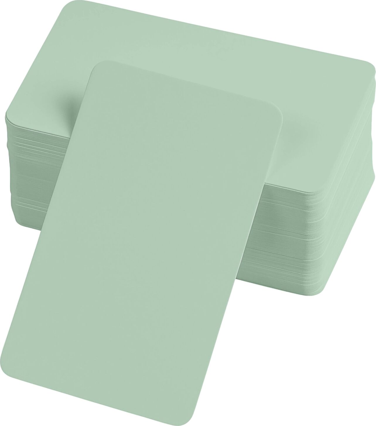 Boş Kelime Kartları 5x8 cm - 50 Adet Oval Kenarlı | Tabu & Not Kartları - Yeşil