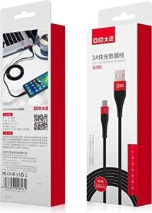 SL003 USB To Type-C 3A Hızlı Şarj ve Data Kablosu Siyah 1.2 Metre