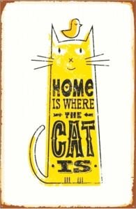 Kuşe Kağıt Duvar Posteri Cat Is Retro Vintage DRTR0040