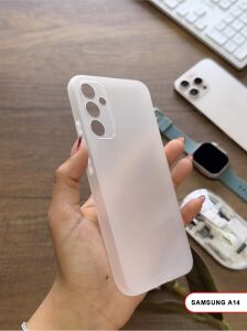 Süper Ince Mat Ultra Thin Silikon Kılıf Beyaz  Galaxy A14 ile Uyumlu