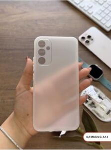 Süper Ince Mat Ultra Thin Silikon Kılıf Beyaz  Galaxy A14 ile Uyumlu