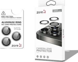 Senon Apple iPhone 17 Pro Max Için Zore Cl-12 Premium Safir Parmak Izi Bırakmayan Anti-Reflective Kamera Lens Koruyucu (Titanyum-Gri)
