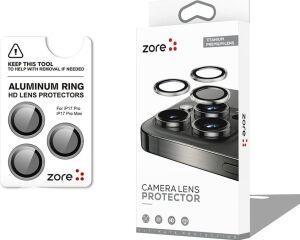 Senon Apple iPhone 17 Pro Max Için Zore Cl-12 Premium Safir Parmak Izi Bırakmayan Anti-Reflective Kamera Lens Koruyucu (Titanyum-Gri)